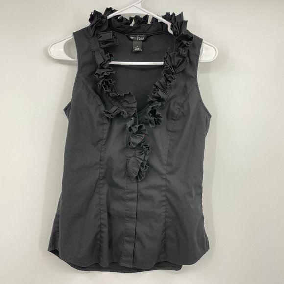 White House Black Market Tops - WHBM Ruffle Trim Sleeveless Blouse Size 4